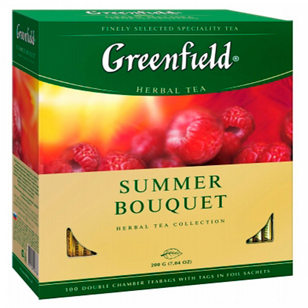 Чай фруктовый Greenfield Summer Bouquet 100 пакетиков фото в онлайн-магазине Kofe-Da.ru